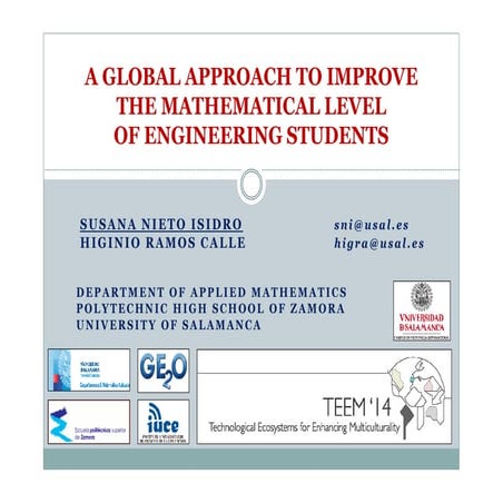 A global approach to improve the mathematical level of engineering students