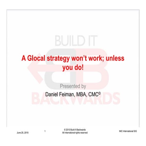 A glocal strategy won’t work; unless you do! v2