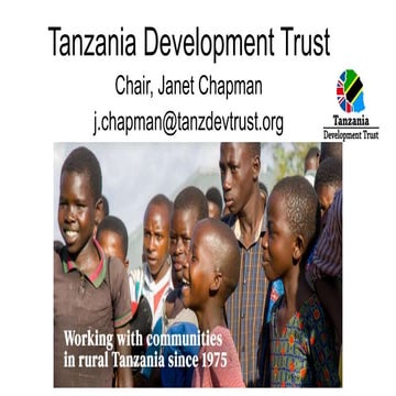 Tanzania Development Trust presentation at AGM 2022