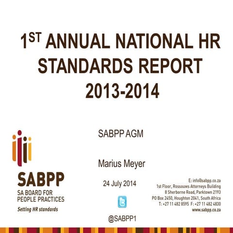 AGM HR Standards 2014 report by Marius Meyer