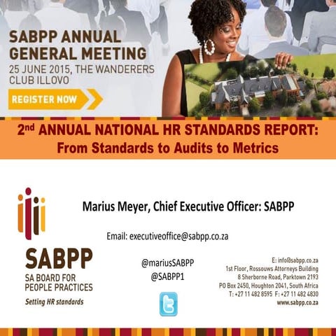 AGM HR Standards 2015 Slides by Mr Marius Meyer