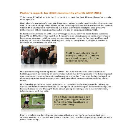 43LG community church AGM report 2012