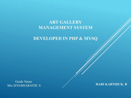 Art Gallery Management System | PPT
