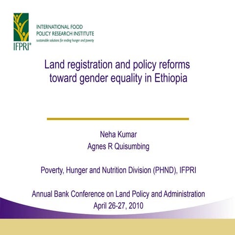 Land Registration and Policy Reforms Toward Gender Equality in Ethiopia ...