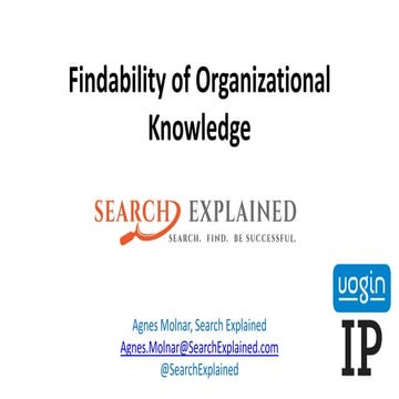 Findability of organizational knowledge