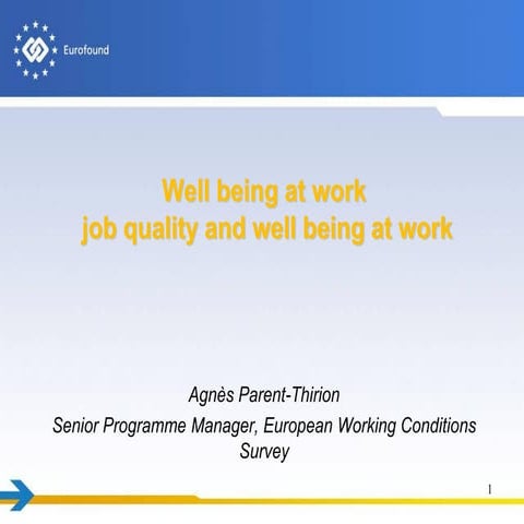 “Job Quality, Labour Market Performance and Well-Being”_Parent thirion