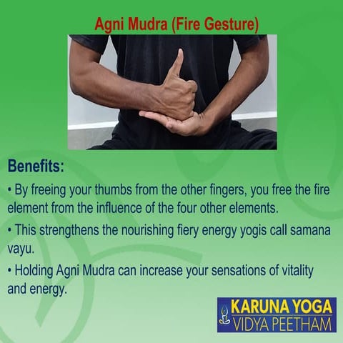 Agni Mudra (Fire Gesture) -t o increase metabolism and weight reduction