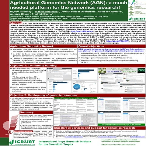 Agricultural Genomics Network (AGN): a much needed platform for the genomics ...