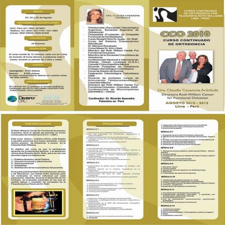 CURSO CONTINUADO DE ORTODONCIA CON FILOSOFIA DE ROTH WILLIAMS