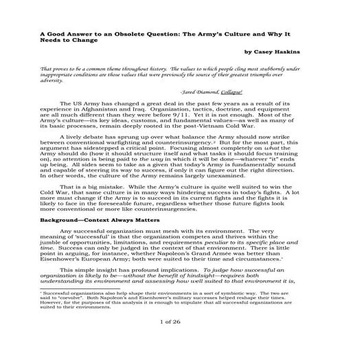 A Good Answer to an Obsolete Question