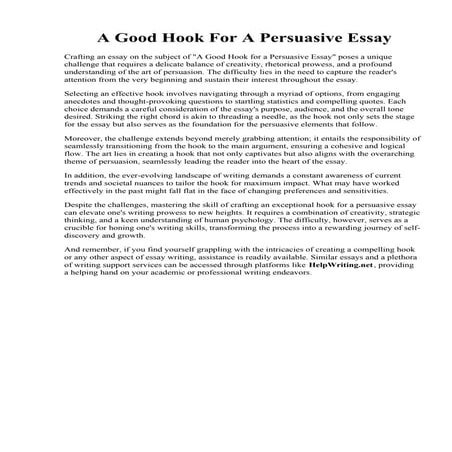 A Good Hook For A Persuasive Essay.pdf