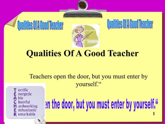 What Makes GOOD Teacher GREAT ???? | PPTX