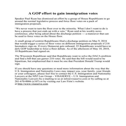 A GOP EFFORT TO GAIN IMMIGRATION VOTES.