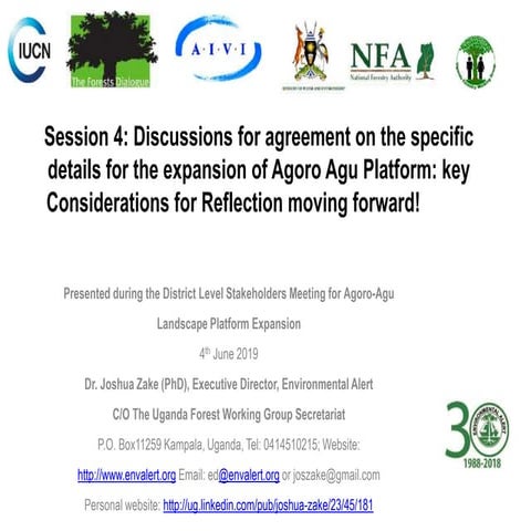 Discussions for agreement on the specific details for the expansion of Agoro Agu Platform: key Considerations for Reflection moving forward! 	