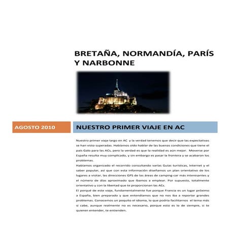 Relato de Viaje en Autocaravana por Bretaña y Normandía