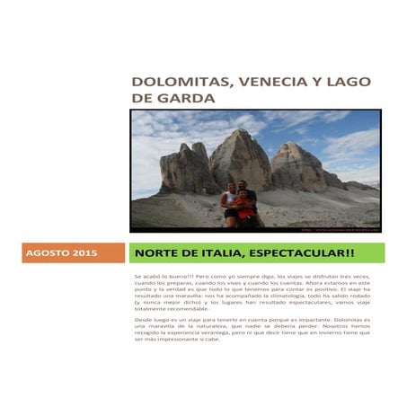 Viaje por el Norte de Italia en Autocaravana: Dolomitas, Venecia y Garda