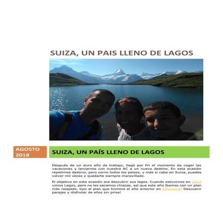 Suiza 2018, un país lleno de lagos