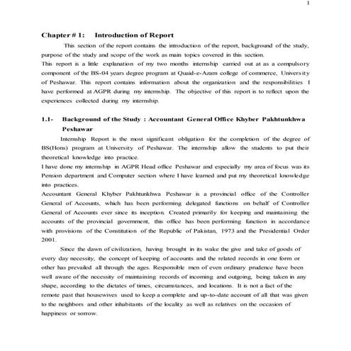 Internship Report on AGPR