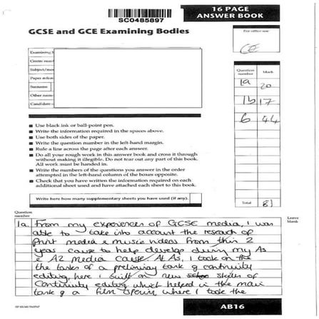 A grade paper from June 2011