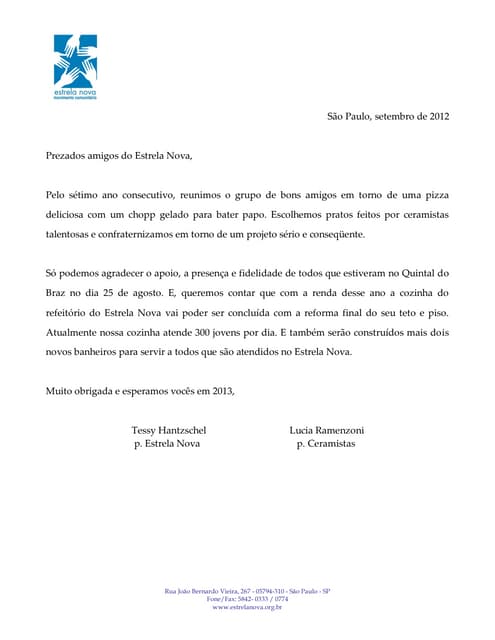 Carta de agradecimento: Obrigada às famílias barraconenses 