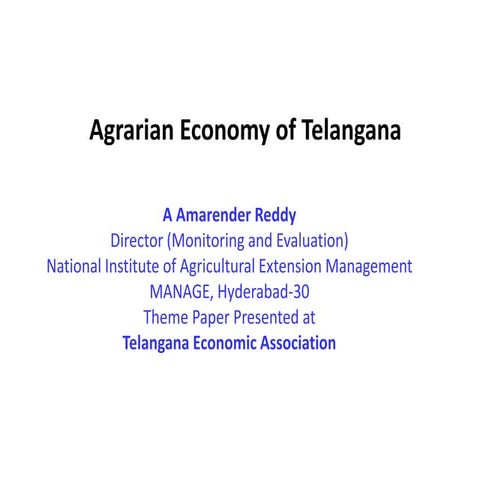Agrarian economy of telangana