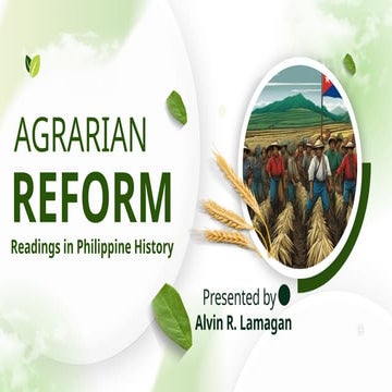 AGRARIAN REFORM HISTORY COURSE PRESENTATION