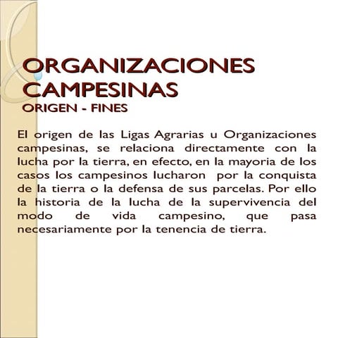 Agrario unidad 13. organizaciones campesinas