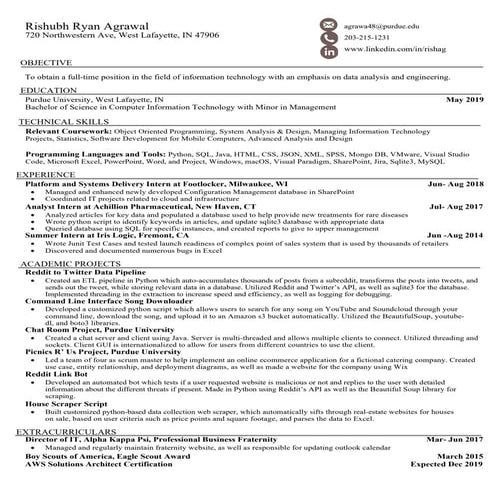 Rishubh Agrawal Resume