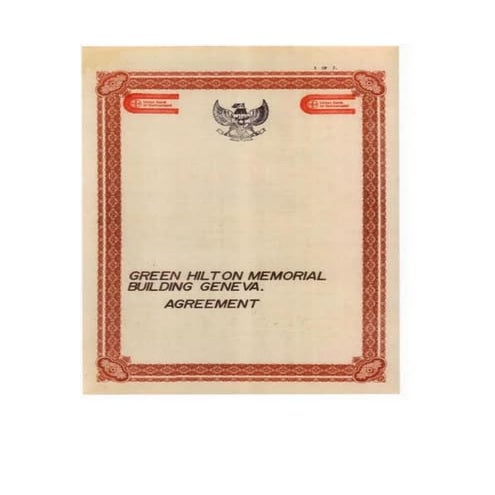 GREEN HILTON MEMORIAL AGREEMENT