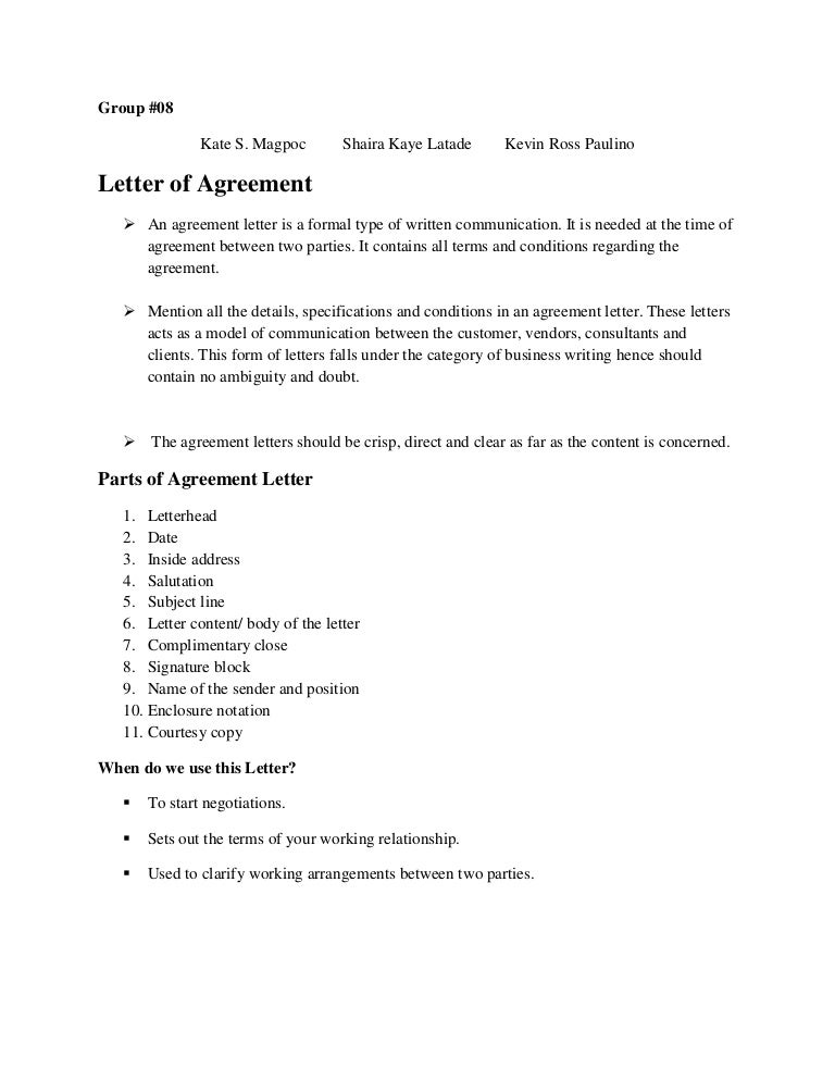 Agreement Letter Hardcopy