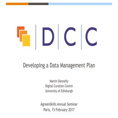 Developing a Data Management Plan | PDF