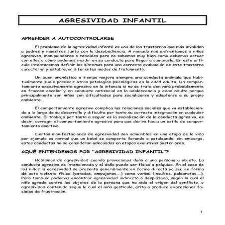 Agresividad infantil