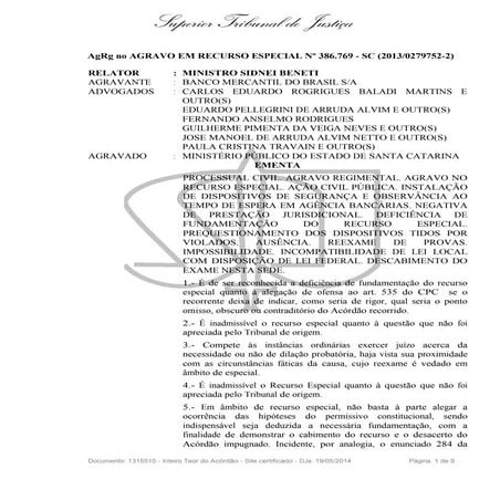 Consumidor - AgRg no Agravo em Recurso Especial n. 386.769/SC