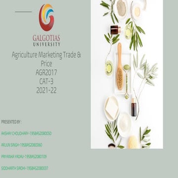 Agriculture  marketing