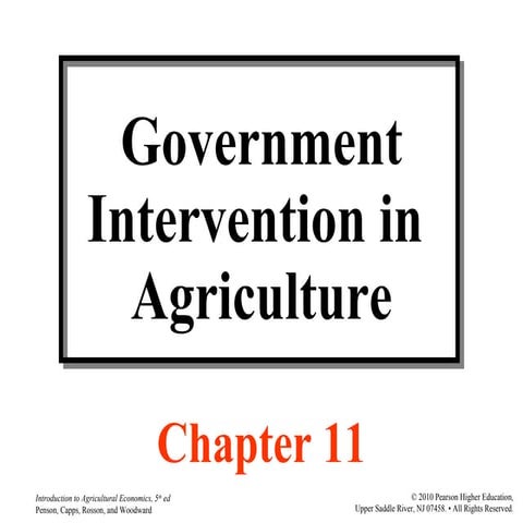 Agri 2312 chapter 11 government intervention in agriculture