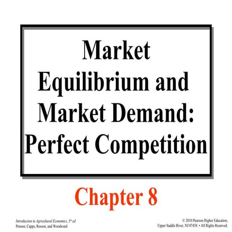 Agri 2312 chapter 8 market equilibrium and product price