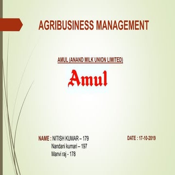Agribusiness amul