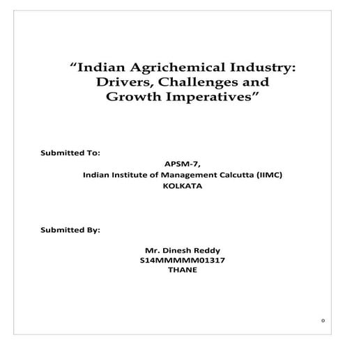 Agrichemical industry in india  overview, scope & challenges