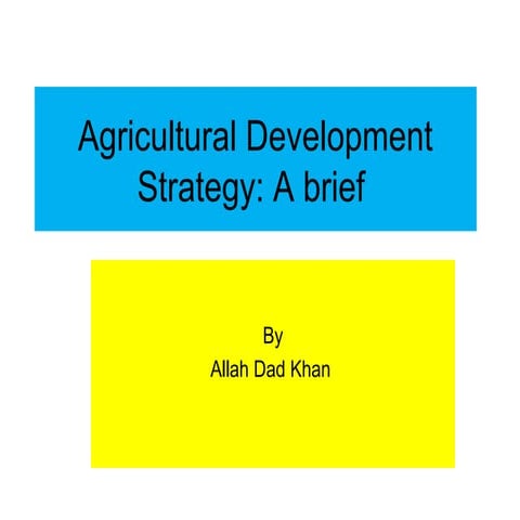 Agricultural development strategy Presentation by Allah Dad Khan allahdad52@g...