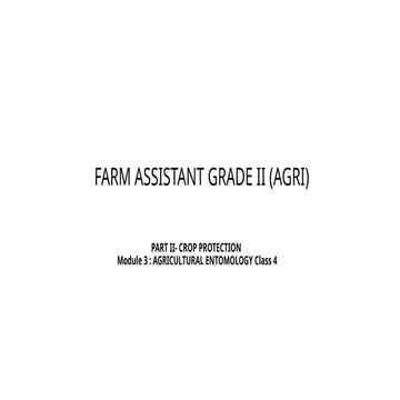 AGRICULTURAL ENTOMOLOGY FA CLASS 4 entomology