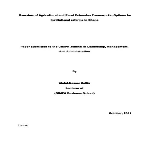The Linkage between Extension Officers and Researchers in the Transfer ...