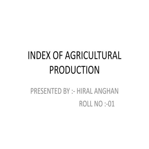 Agricultural index