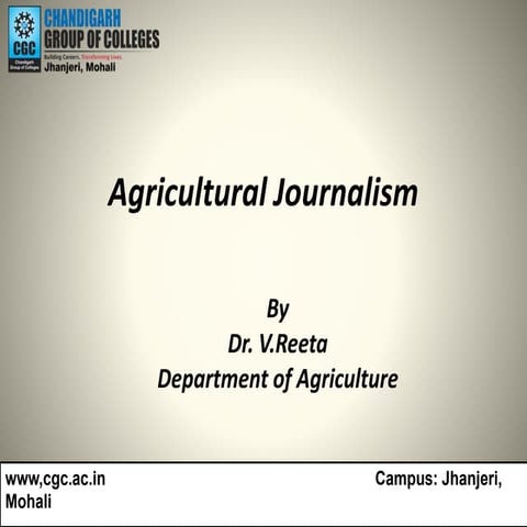 Agricultural journalism nature of journalism