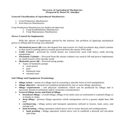 Agricultural Machineries Overview Doc