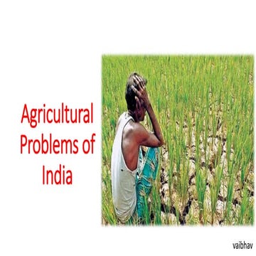 Agricultural problems of india