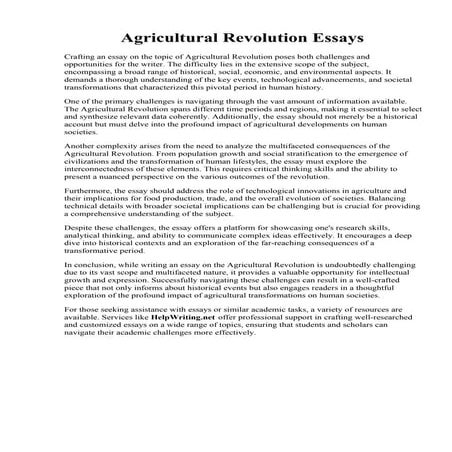 Agricultural Revolution Essays. Chapter 20 by 3252160447