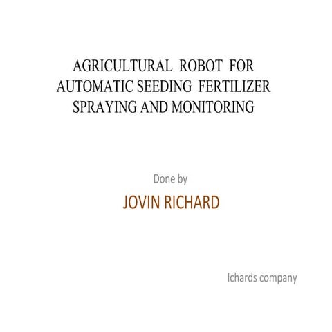 Agricultural robot (1) robo hub Automation, Embedded project