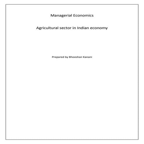 Agricultural sector in Indian economy
