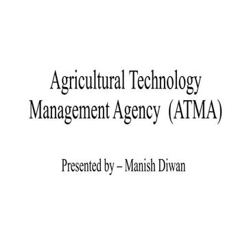 Agricultural technology management agency  (atma)