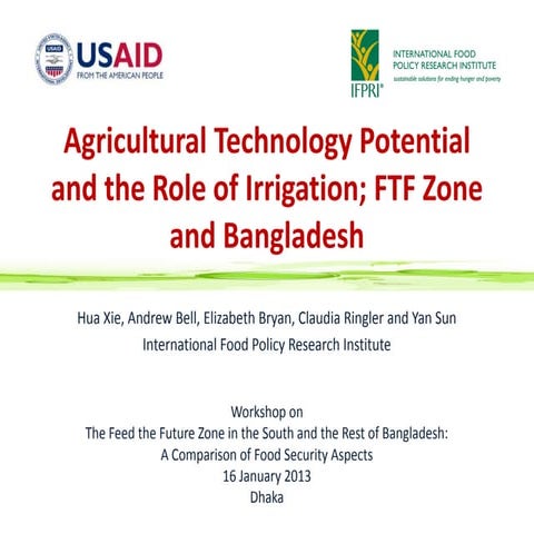 Agricultural technology potential and the role of irrigation